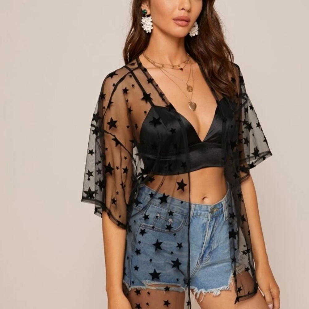 Sheer star cardigan